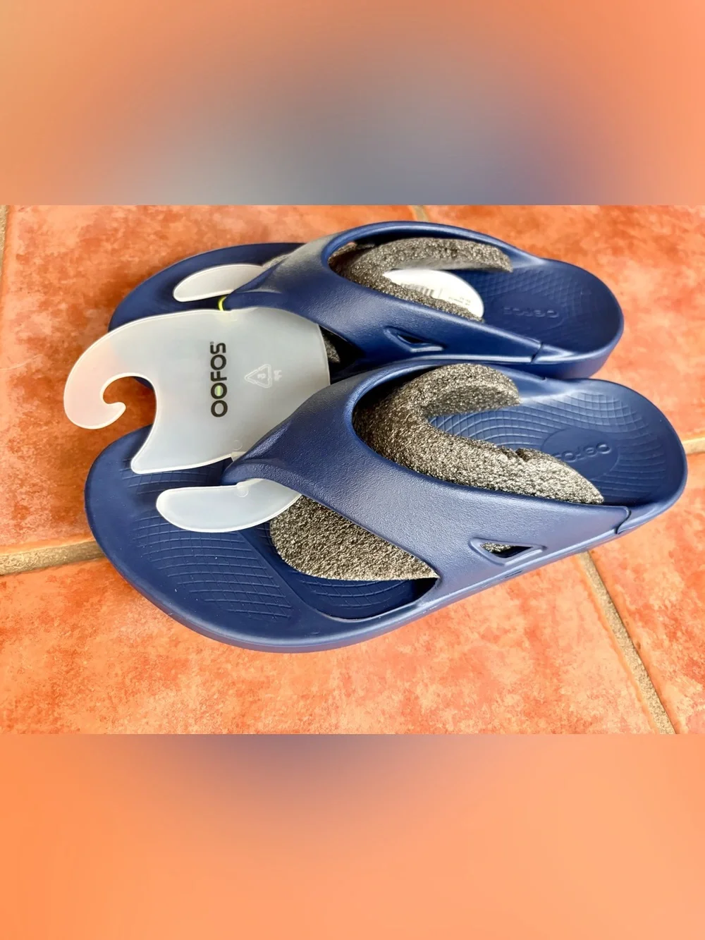 OOFOS recovery Unisex Thong Sandals Navy Synthetic Slip On US 10 men 12 women